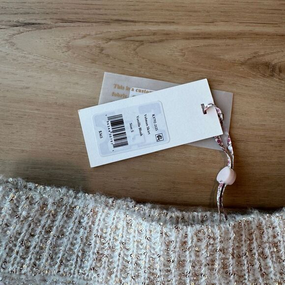 NWT LOVESHACKFANCY Velman Vanilla Blush Boucle Knit Mini Skirt - Picture 7 of 9